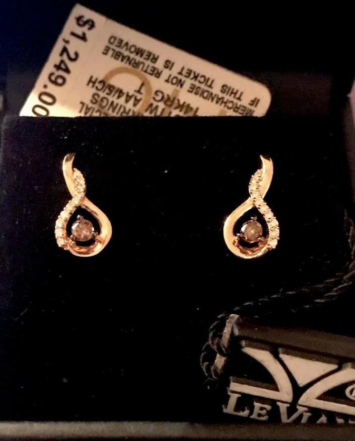 Gorgeous LeVian Chocolate Diamond Drop Earrings in 14K Rose Gold NWTs!