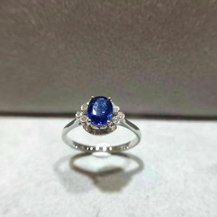 Certified 2.10Ct Oval Cut Blue Sapphire Diamond Halo Stud Earring 14K White Gold