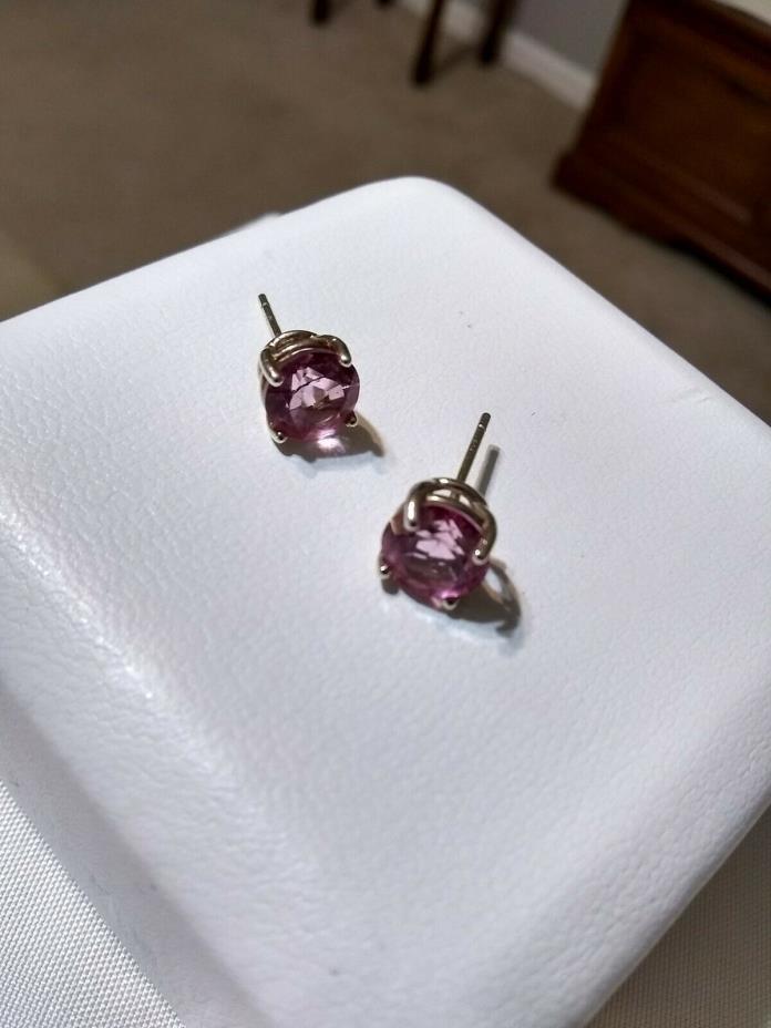 Pink gemstone earrings, 1carat, missing the backs, purchased from Macy's