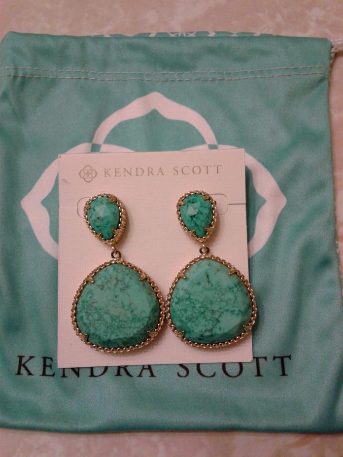 Kendra Scott Blue Turquoise Penny Drop Earrings Rare HTF