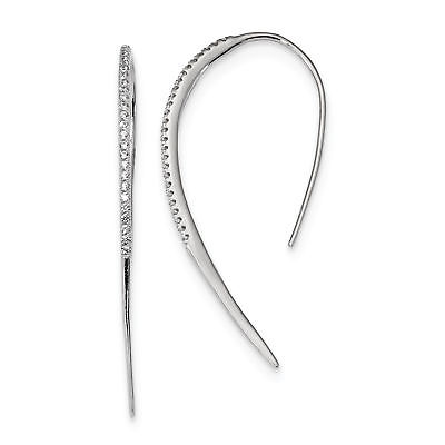 Sterling Silver Rhodium-plated CZ Earrings