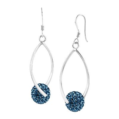 Illuminate Swarovski Crystal Blue Twisted Drop 925 Sterling  NWT Retail $150