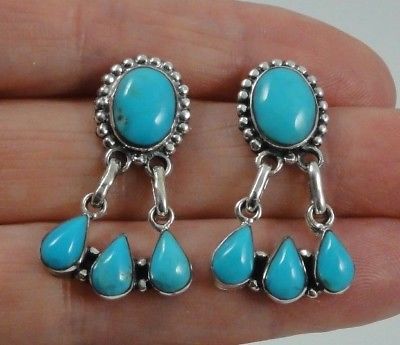 Sterling Silver Turquoise 1-1/8