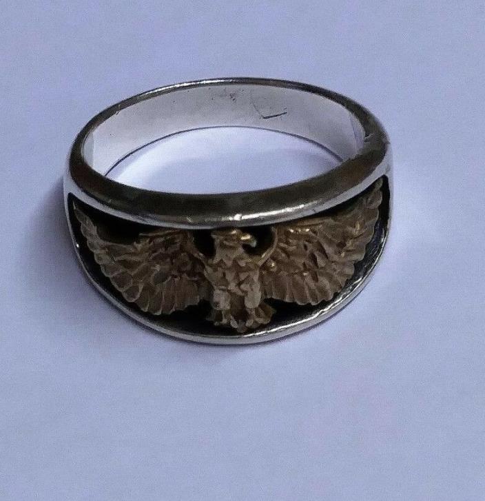 Sterling Silver OTT Eagle Men's Ring Size 12 (Over The Top) (#R-20)