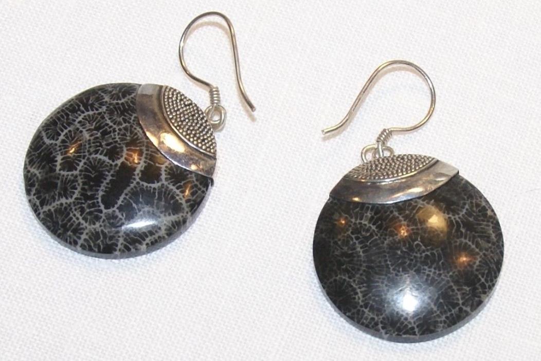 Sterling Silver Hook Dangle Earrings 1-3/4