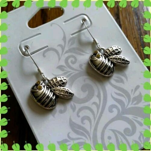 Spring Silver Swarovski Bee Earrings