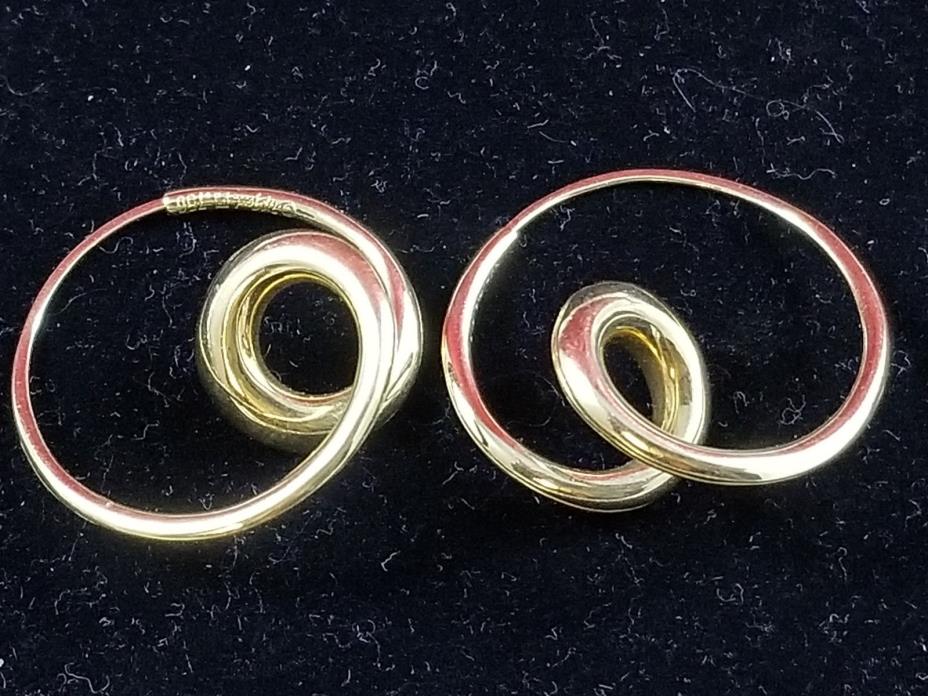 Michael Good 18k Gold Vintage Anticlastic Curved Loop Hoop Earrings