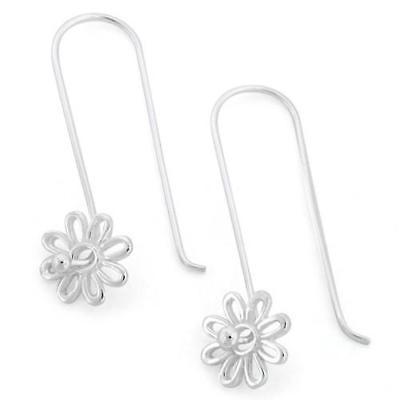 Flower sterling silver threader earrings
