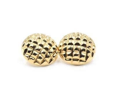 Checkered Style Stud Earrings 14k Yellow Gold