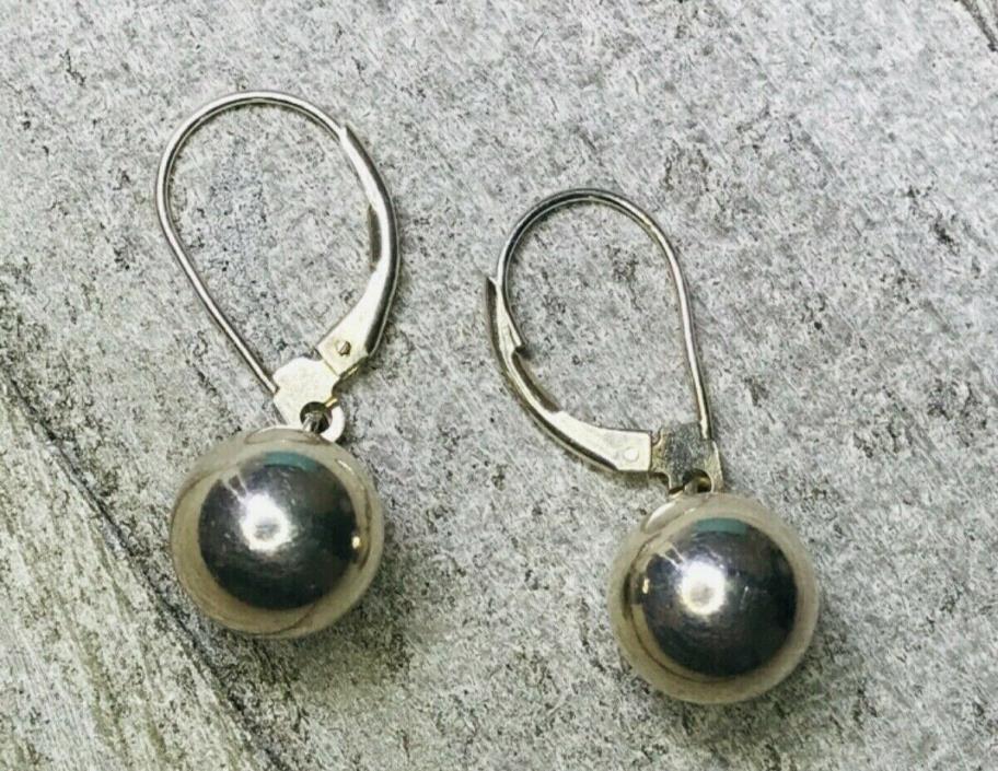 Sterling Silver Drop Ball Earrings