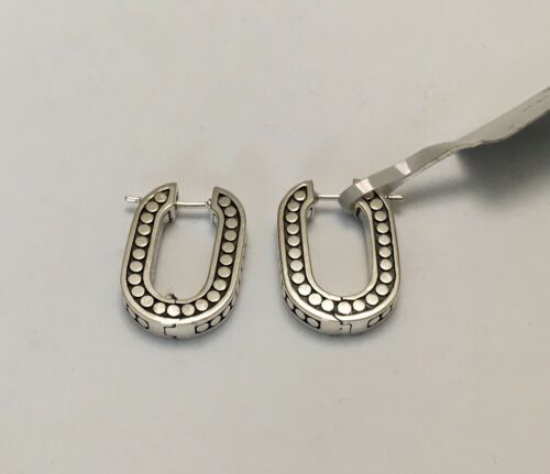 JOHN HARDY Sterling Silver Dot Collection Hoop Earrings nwt $295