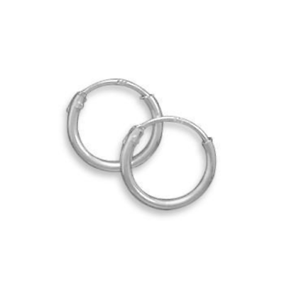 10mm Endless Hoop Sterling Silver Earrings