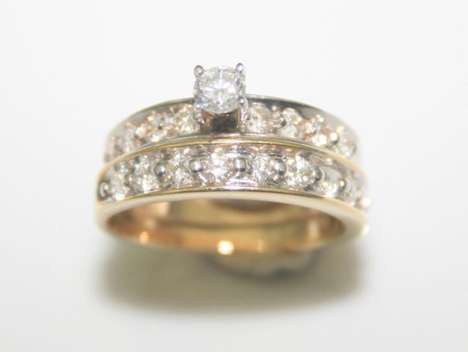 Ladies 14KY  Gold .75ct  Dimaond  Wedding set  6-7sz  (can be sized) Hollmarked