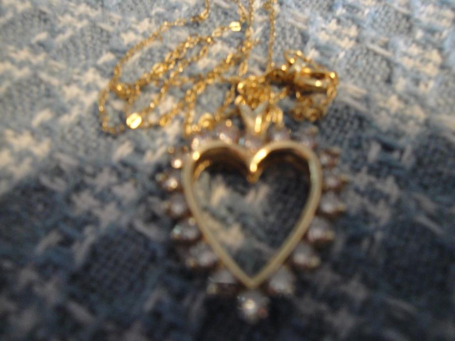 GOLD AND DIAMOND HEART NECKLACE