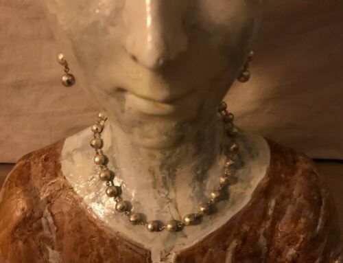 Sterling Silver Faceted Ball Necklace And Matching Earrings
