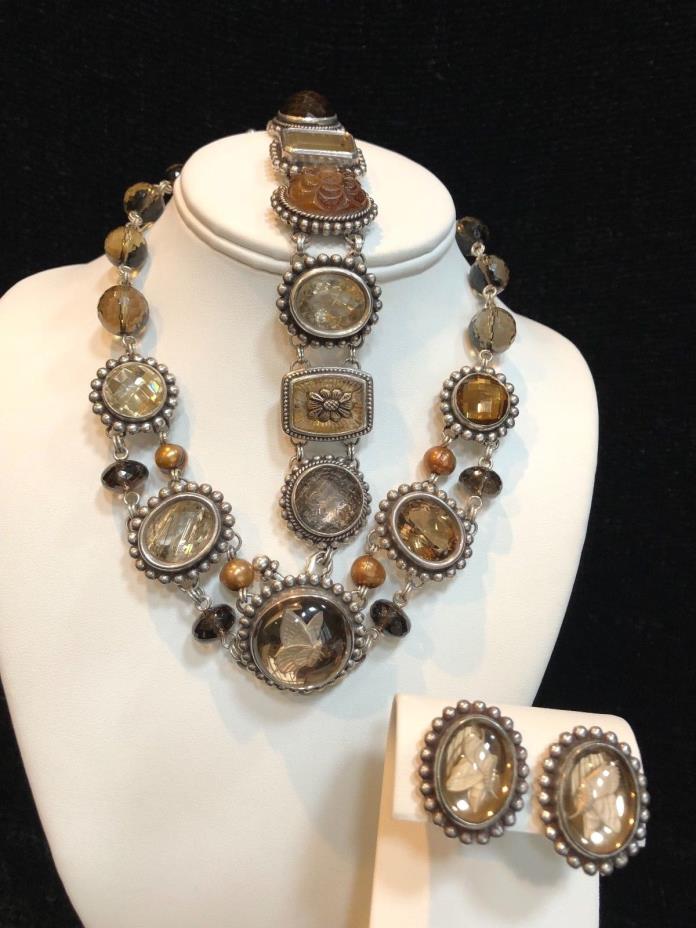 Stunning STEPHEN DWECK Sterling Silver & Quartz Necklace, Bracelet & Earring Set