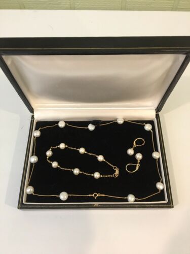 14k/ Pearl Set- Necklace-Bracelett -Earrings??