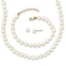 14k Yellow 4-5mm Cultured Pearl Child's Bracelet 14inch Necklace Earrings Set