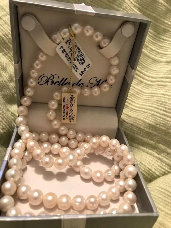 Belle de Mer 36 inendless pearl strand necklace cultured freshwater Macy & Co