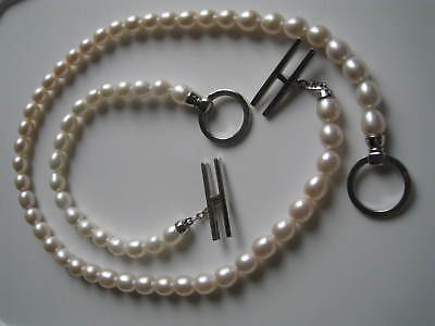 HONORA SIGNATURE TOGGLE PEARL NECKLACE BRACELET SET STERLING 925