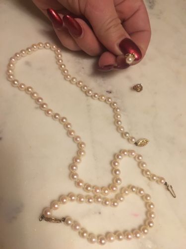 natural ocean iwi 14k white pearl antique neclace earrings bracelet set diamond