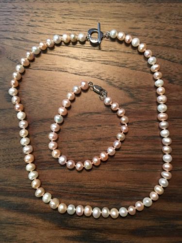 Pink Pearl Necklace Set