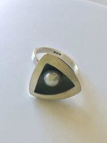 freshwater  Pearl 925 Sterling  Silver Designer Ring Size 8