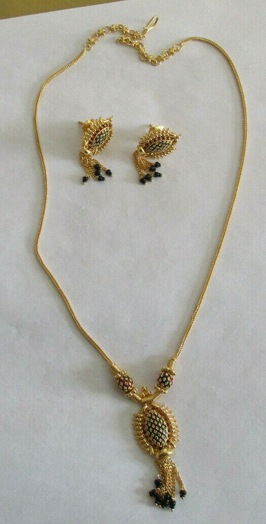 22K Gold Necklace & Earrings Set  17