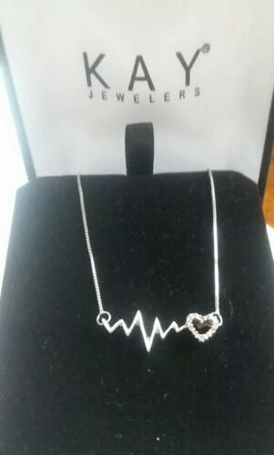 Kay Jewelers Heartbeat Diamond Heart Necklace Sterling Silver