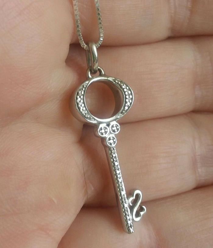 Jane Seymour Open Heart Sterling Silver 925 Diamond Key Necklace Kay Jewelers