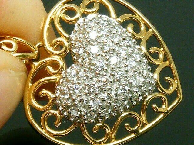 18ct Gold 18k Gold 0.50ct Diamond Hallmarked Heart Pendant