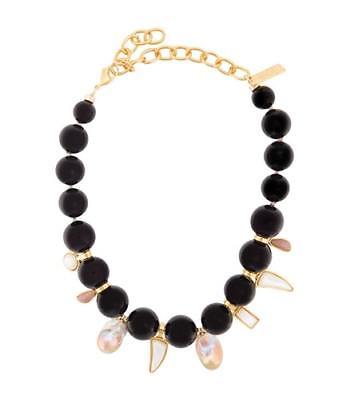 NEW LIZZIE FORTUNATO WOMENS BLACK EVORA NECKLACE