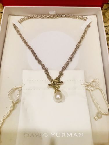 David Yurman Necklace 16” with Pearl/ Diamond Pendant