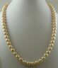Fresh Water Semi Round Light Peach Pearl Necklace 8.7mm 14k Yellow Gold Clasp