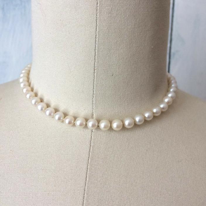 Akoya Cultured Pearl Necklace - 6mm Pearls - 13.5