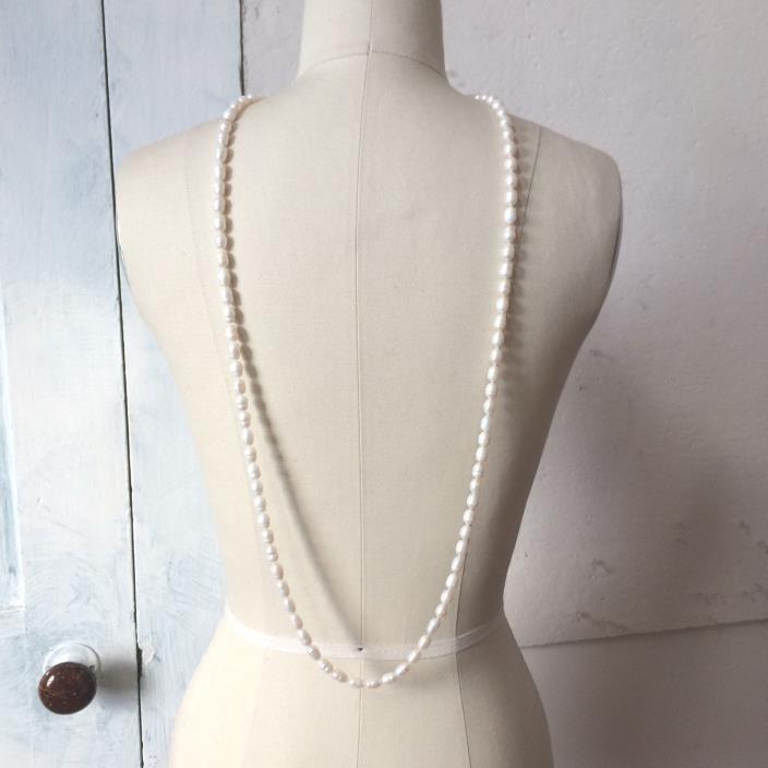 Freshwater Pearl Necklace - Very Long - Baroque Shape - Flapper - Pearls