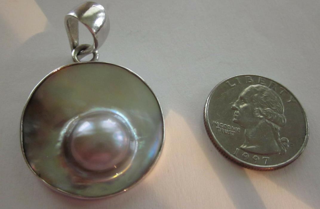 Charles Albert Blister Pearl Sterling Silver Pendant