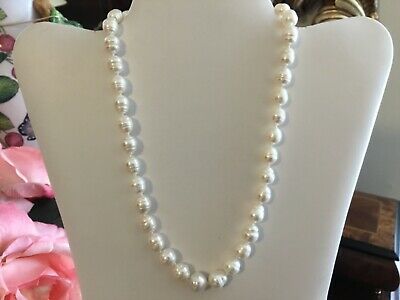 14k Honora White Ringed Pearl Necklace 18”