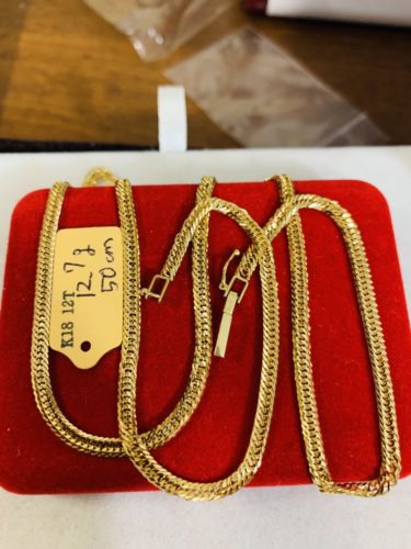 18K Japan Gold 12cut Chain Necklace With 20” Long