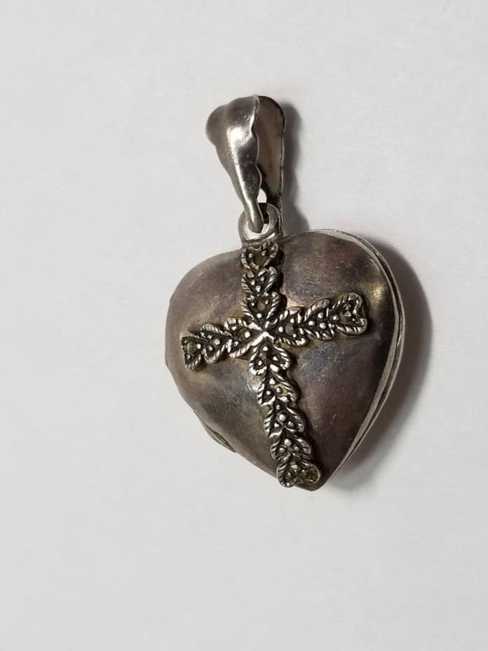 Sterling Silver Heart / Cross Pendant / Photo Locket