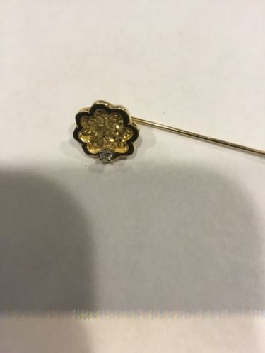 14K Y Gold diamond stick/lapel/hat pin