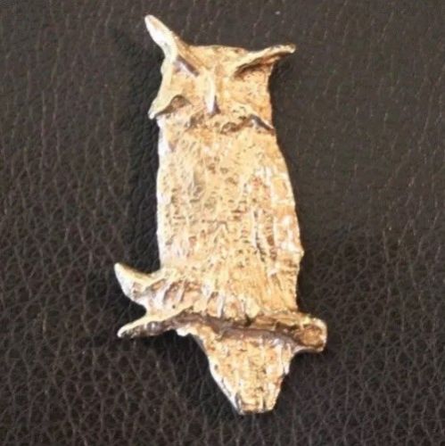 9.7g 14K Gold Owl Brooch Pin Pendant