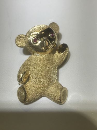 14 KT Yellow Gold Panda Pin , 8.2grams