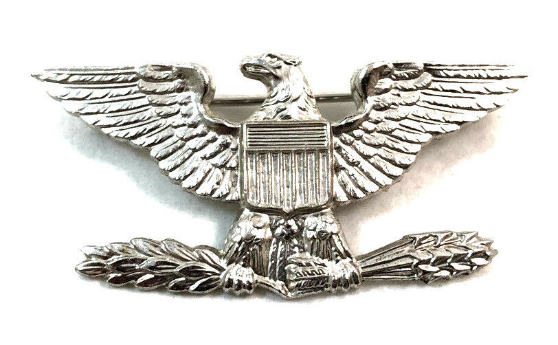 Vintage Sterling Silver Colonel Pin