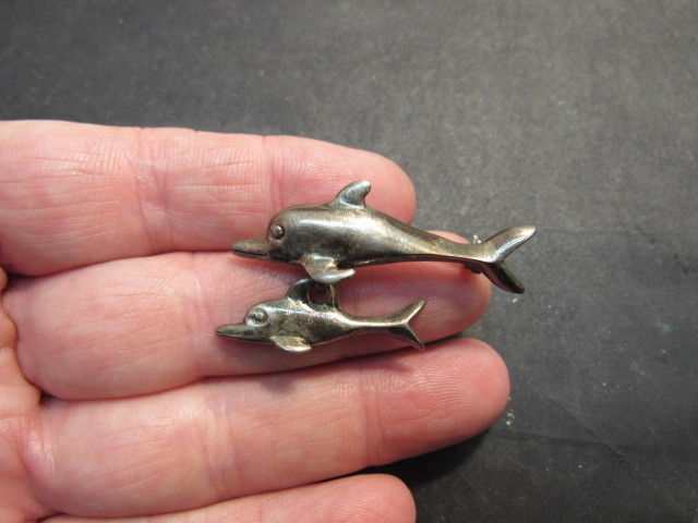 sterling silver dolphin pin