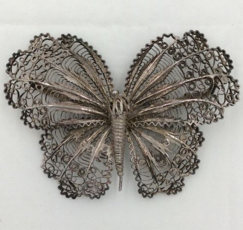 Sterling Silver Butterfly/Moth Pin/Brooch 3