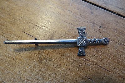 English Sterling sword pin, old, Made in Great Britain
