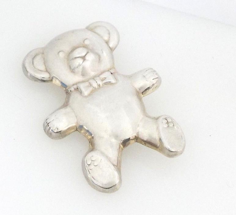 Vintage Teddy Bear - 925 Sterling Silver Pin - 10.2 Grams ~#5745