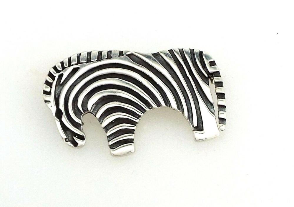 Vintage Zebra Pin - 925 Sterling Silver - 16 Grams ~#1084