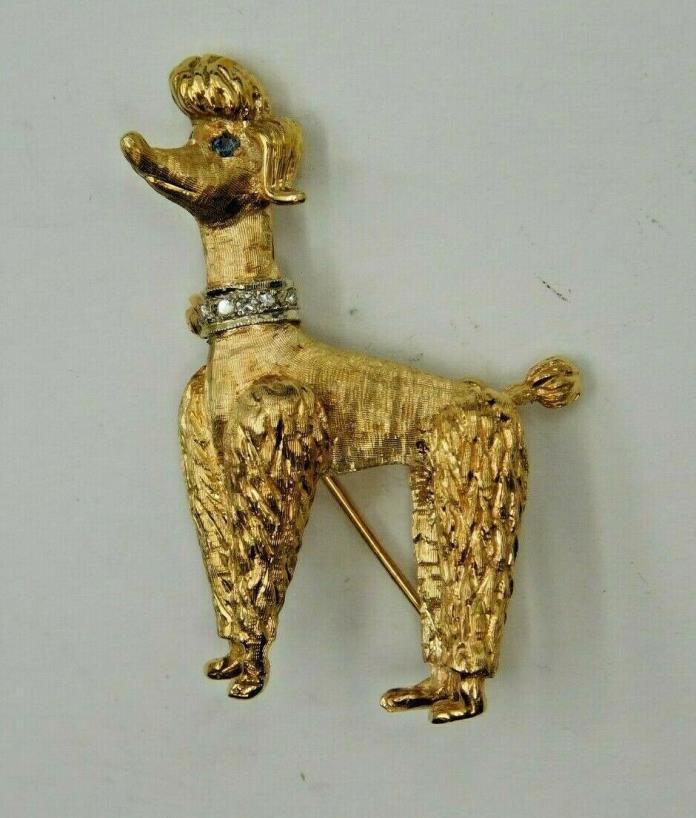 Unique 14k Yellow Gold Poodle Pin / Brooch (344)